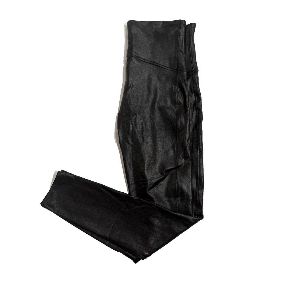 SPANX Faux Leather Skinny Pant Wow Legging XL 16 Black High Rise Vegan 2437